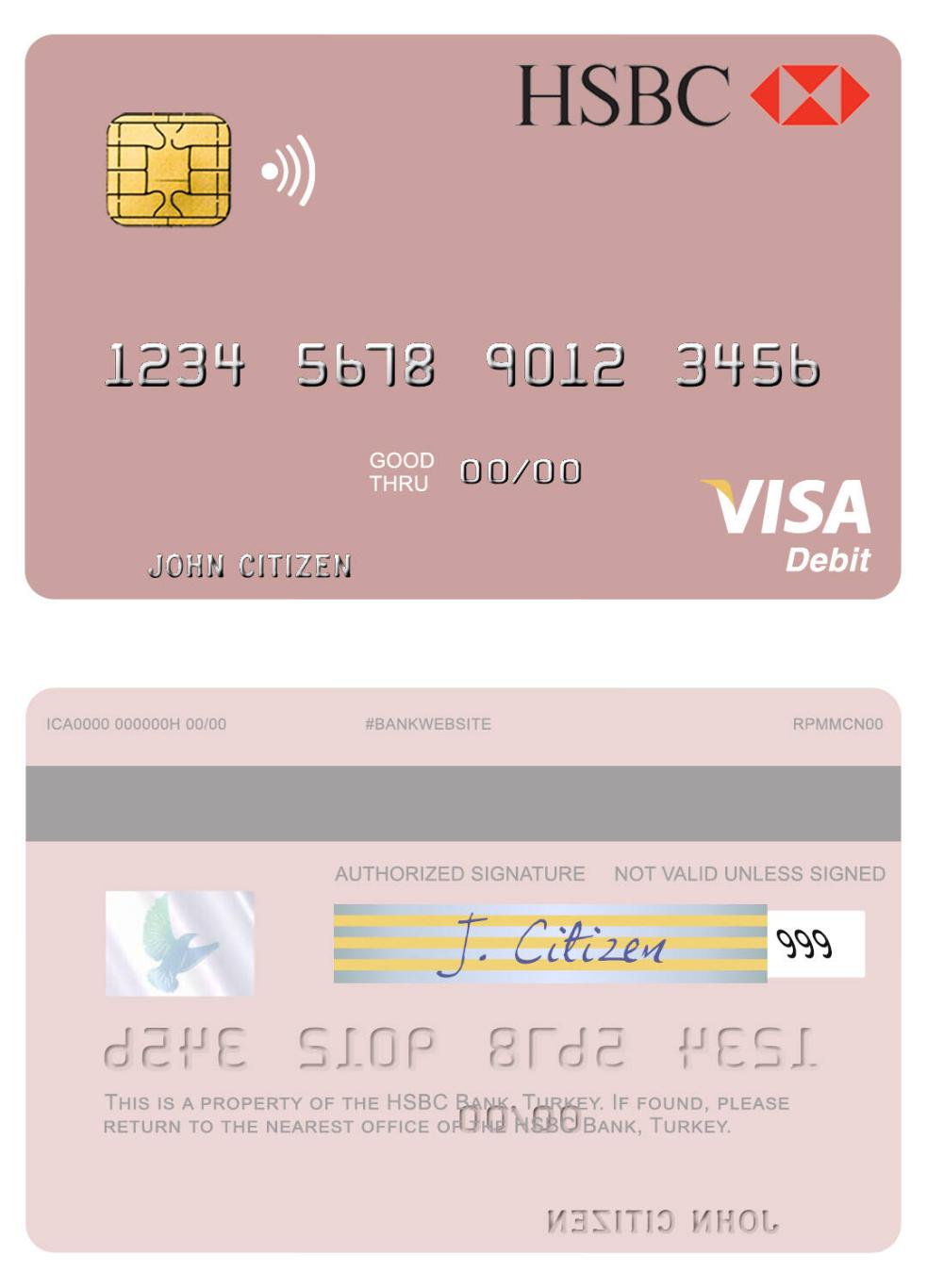 Turkey HSBC Bank visa debit card